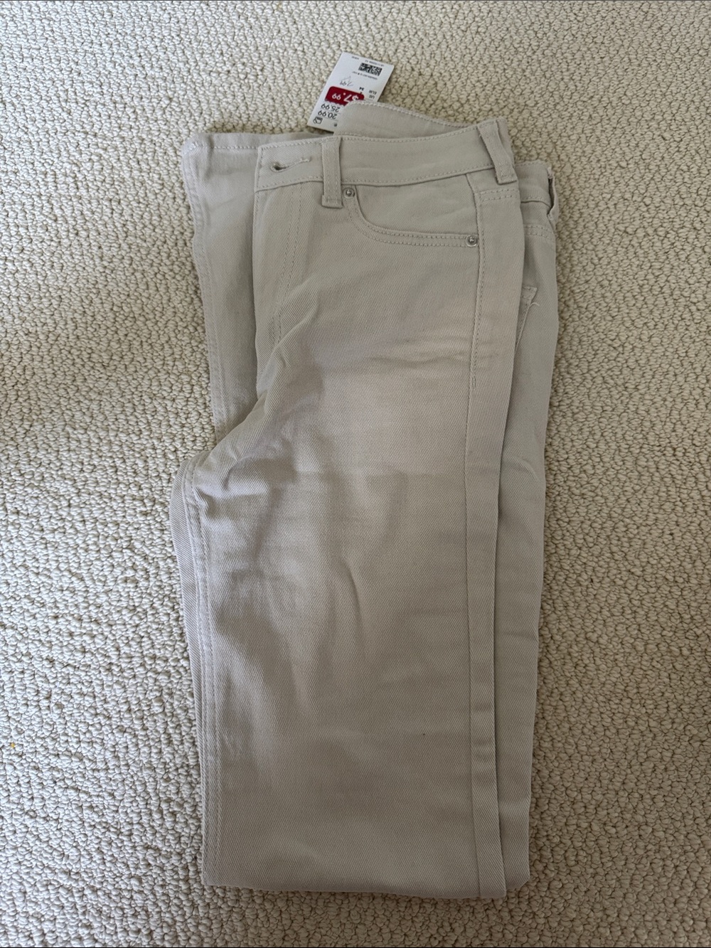 H&M Light Beige High Rise Twill Jeans Women